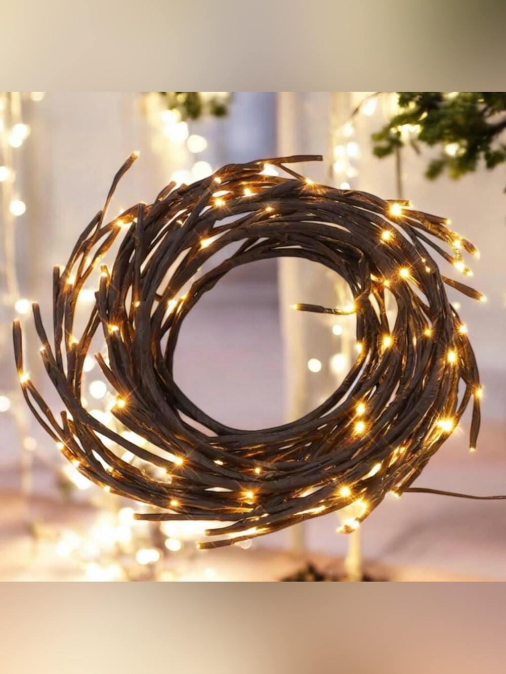 LED Willow Vine Light – 84″ USB Warm White Fairy Lights